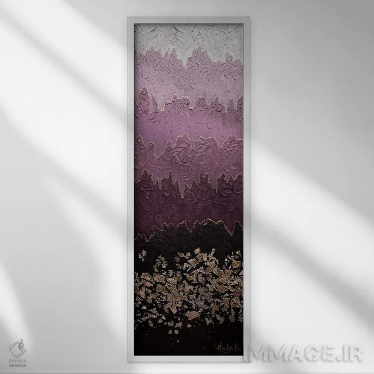 تابلو انتزاعی مه آلود اثر ندا خطیب - نمای قابدار سفید