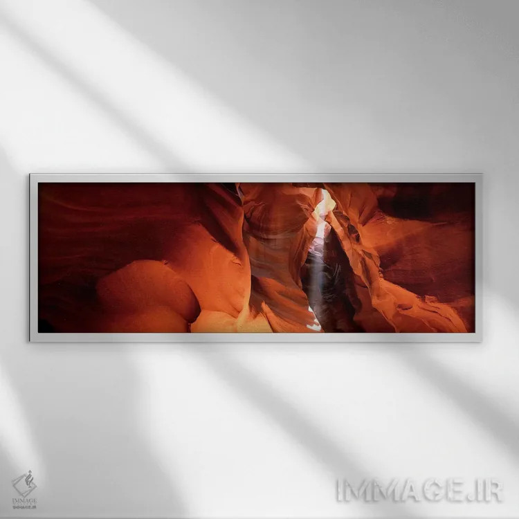 تابلو دکوراتیو Antelope Canyon, Arizona, USA,تابش پرتو نور خورشید، دره… اثر پانورامیک ایمجز - نمای قابدار سفید