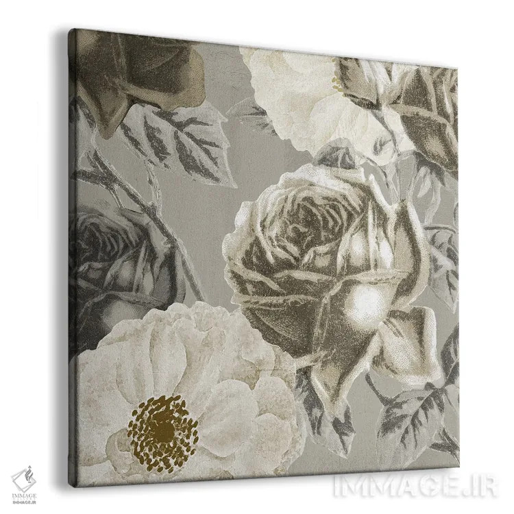 تابلو دکوراتیو مربع گلدار اثر کیمبرلی آلن - نمای پرسپکتیو محصول