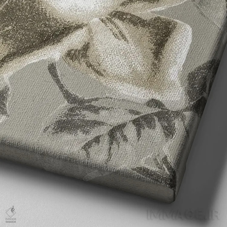 تابلو دکوراتیو مربع گلدار اثر کیمبرلی آلن - نمای نزدیک بافت بوم