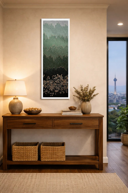 تابلو انتزاعی مه آلود اثر ندا خطیب - D1W