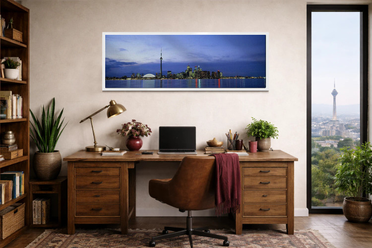 تابلو دکوراتیو Toronto, Ontario, Canada,خط افق مرکز شهر در شامگاه، تور… اثر پانورامیک ایمجز - D1W