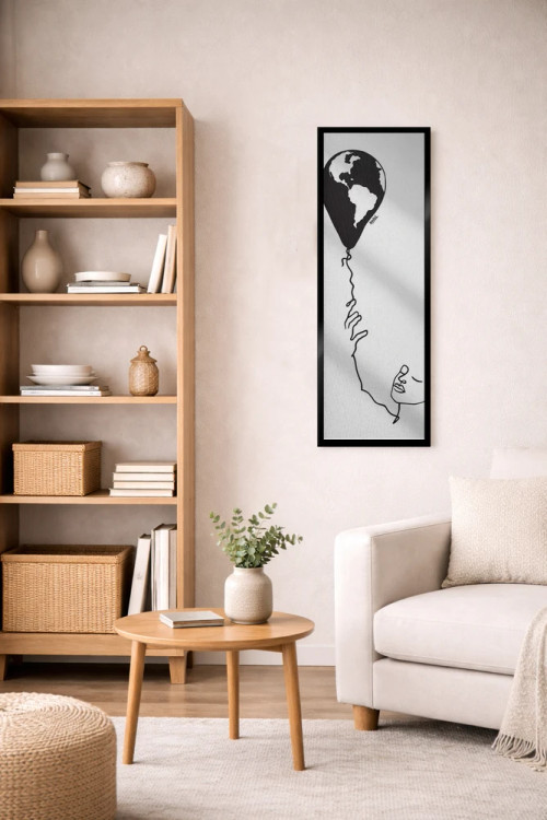 تابلو مینیمال روی زمین پرواز کن اثر نینهول - D6B