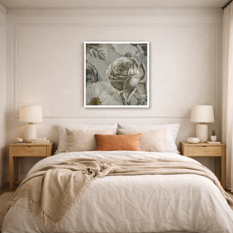 تابلو دکوراتیو مربع گلدار اثر کیمبرلی آلن - D5W