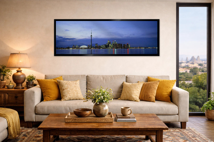 تابلو دکوراتیو Toronto, Ontario, Canada,خط افق مرکز شهر در شامگاه، تور… اثر پانورامیک ایمجز - D6B
