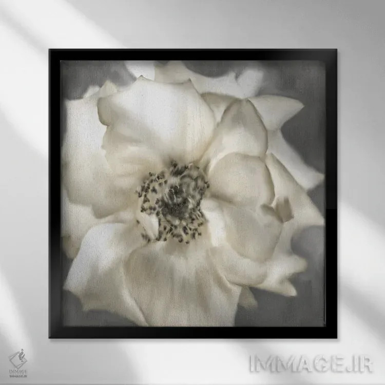 تابلو دکوراتیو رز طلایی اثر کیمبرلی آلن - نمای قابدار مشکی