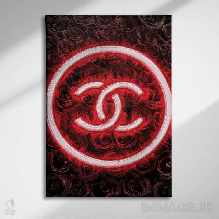 تابلوی نئونی شنل اثر فرانک آموروسو - نمای روبهرو روی دیوار