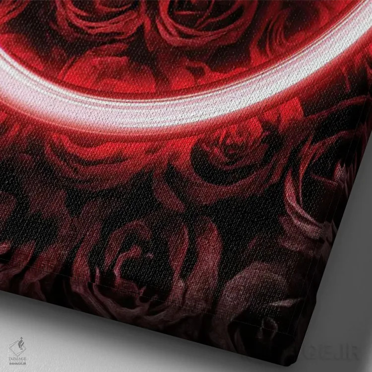 تابلوی نئونی شنل اثر فرانک آموروسو - نمای نزدیک بافت بوم