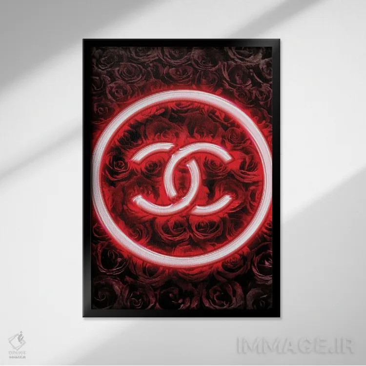 تابلوی نئونی شنل اثر فرانک آموروسو - نمای قابدار مشکی