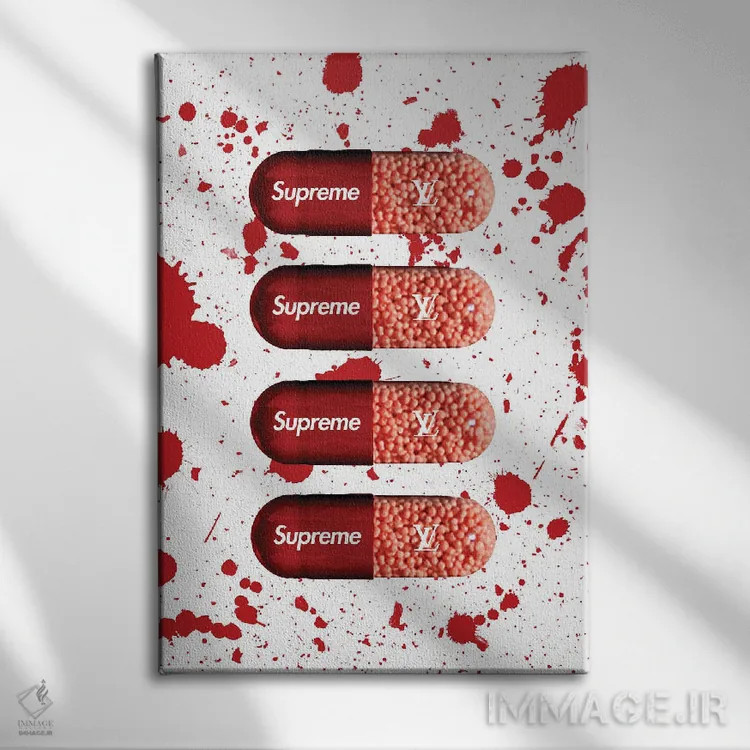 تابلو دکوراتیو قرص سوپریم اثر فرانک آموروسو - نمای روبهرو روی دیوار