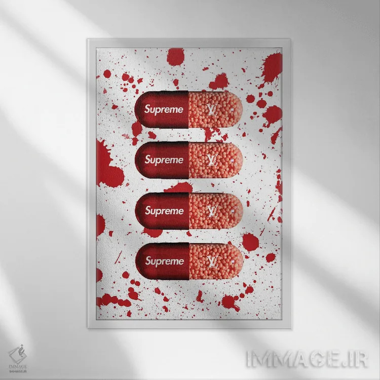 تابلو دکوراتیو قرص سوپریم اثر فرانک آموروسو - نمای قابدار سفید