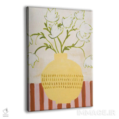 تابلو مینیمال گلدان زرد اثر دیزاین فابریکن - نمای پرسپکتیو محصول