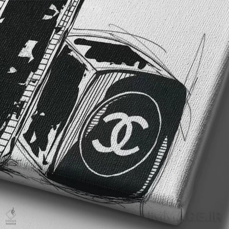 تابلو دکوراتیو شانل روژ اثر فرانک باندا - نمای نزدیک بافت بوم