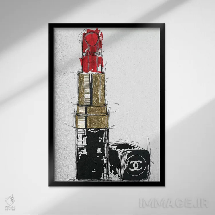 تابلو دکوراتیو شانل روژ اثر فرانک باندا - نمای قابدار مشکی