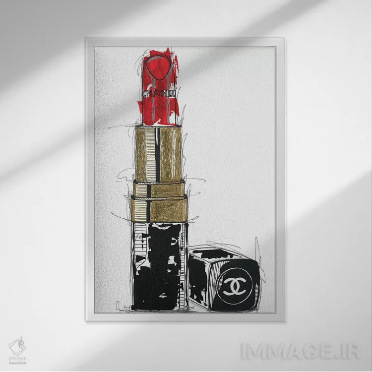 تابلو دکوراتیو شانل روژ اثر فرانک باندا - نمای قابدار سفید