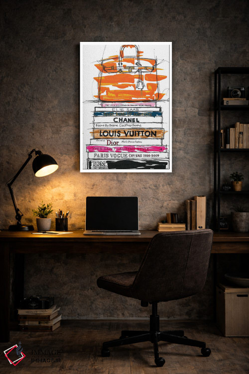 تابلو دکوراتیو کیف برکین و کتاب های مد اثر فرانک باندا - D6W