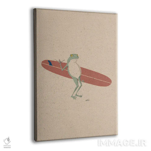 تابلو دکوراتیو قورباغه موج سوار اثر فابیان لاواتر - نمای پرسپکتیو محصول