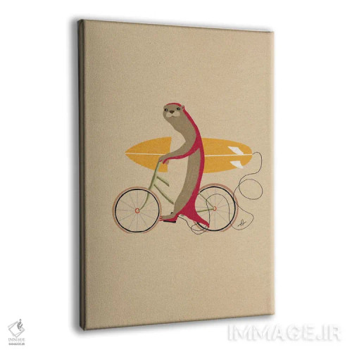تابلو دکوراتیو سمور دوچرخه سوار اثر فابیان لاواتر - نمای پرسپکتیو محصول