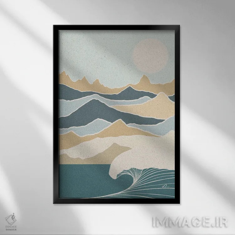 تابلو مینیمال آرام اثر فابیان لاواتر - نمای قابدار مشکی