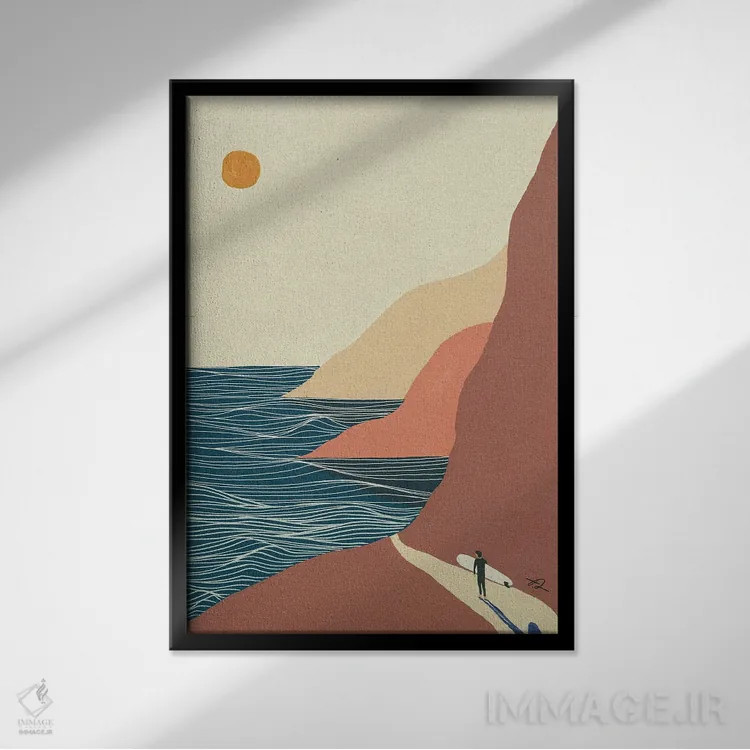 تابلو مینیمال کاوش اثر فابیان لاواتر - نمای قابدار مشکی