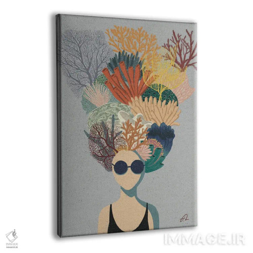 تابلو دکوراتیو سر مرجانی اثر فابیان لاواتر - نمای پرسپکتیو محصول