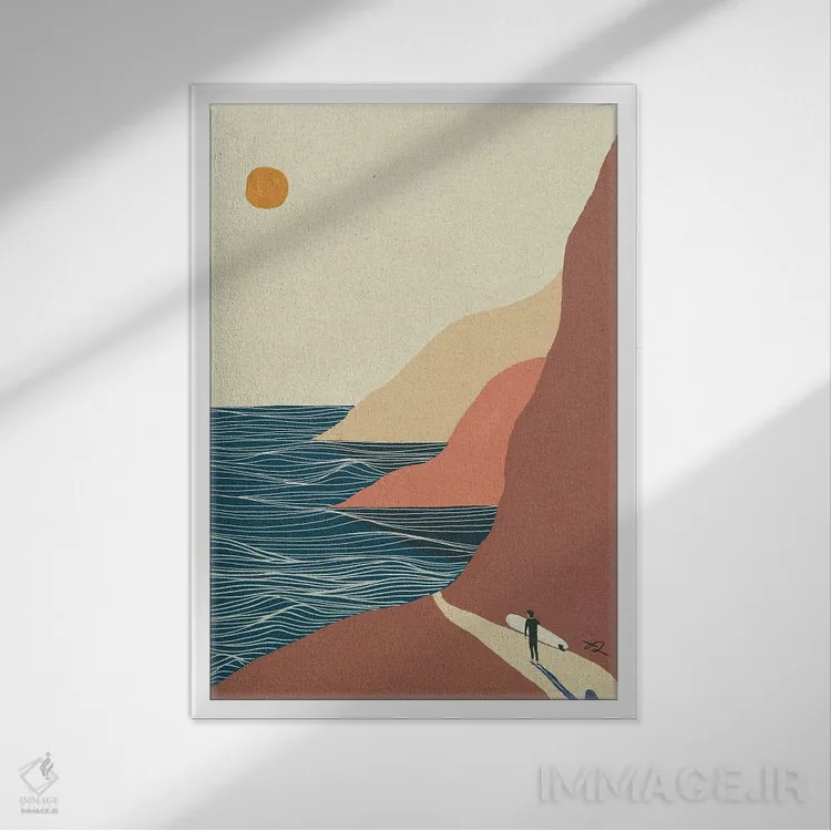 تابلو مینیمال کاوش اثر فابیان لاواتر - نمای قابدار سفید