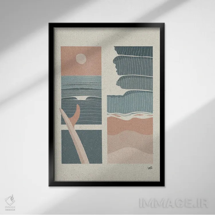 تابلو مینیمال روزهای تابستانی اثر فابیان لاواتر - نمای قابدار مشکی