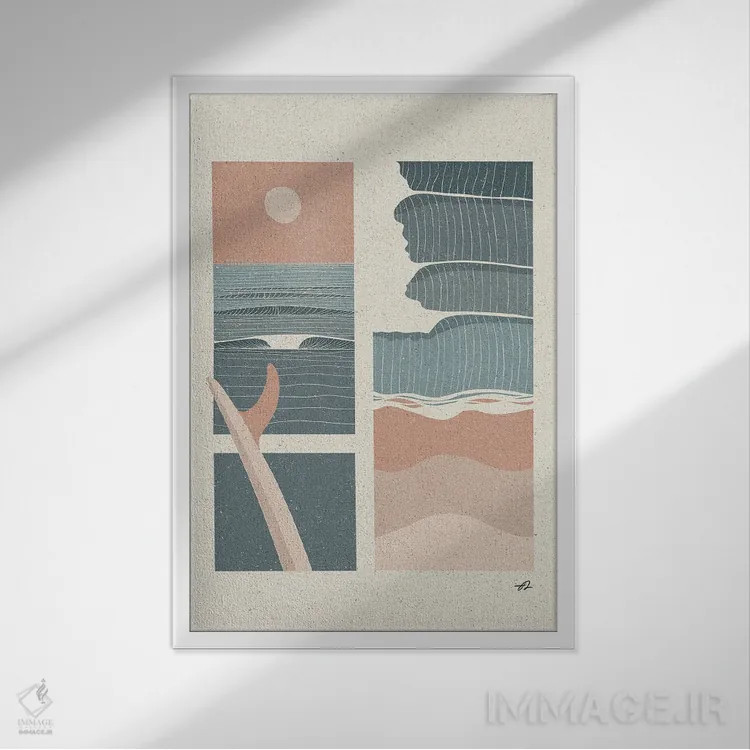 تابلو مینیمال روزهای تابستانی اثر فابیان لاواتر - نمای قابدار سفید