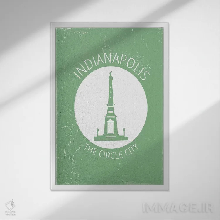 تابلو مینیمال ایندی، دایره اثر فلای گرافیکس - نمای قابدار سفید