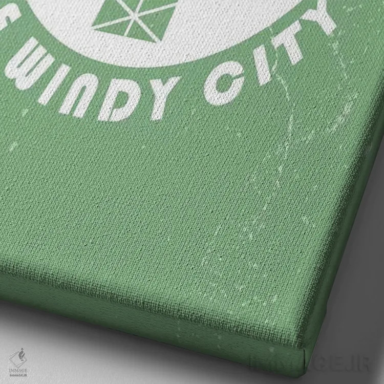 تابلو مینیمال شیکاگو، دایره ای اثر فلای گرافیکس - نمای نزدیک بافت بوم