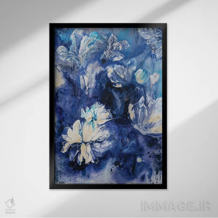 تابلو مینیمال مخمل اثر فرانسواز واتره - نمای قابدار مشکی