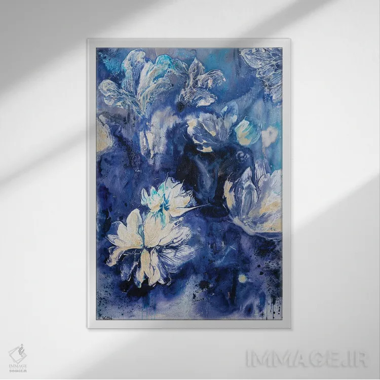 تابلو مینیمال مخمل اثر فرانسواز واتره - نمای قابدار سفید