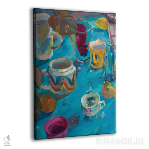 تابلو دکوراتیو میز آبی اثر گابریلا باکینگهام - نمای پرسپکتیو محصول