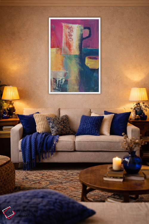 تابلو مینیمال نور هارلکوین اثر گابریلا باکینگهام - D2W