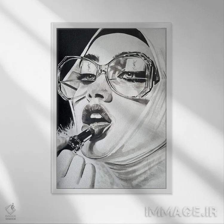 تابلو دکوراتیو لانژ لوکس اثر گیل لبلو - نمای قابدار سفید