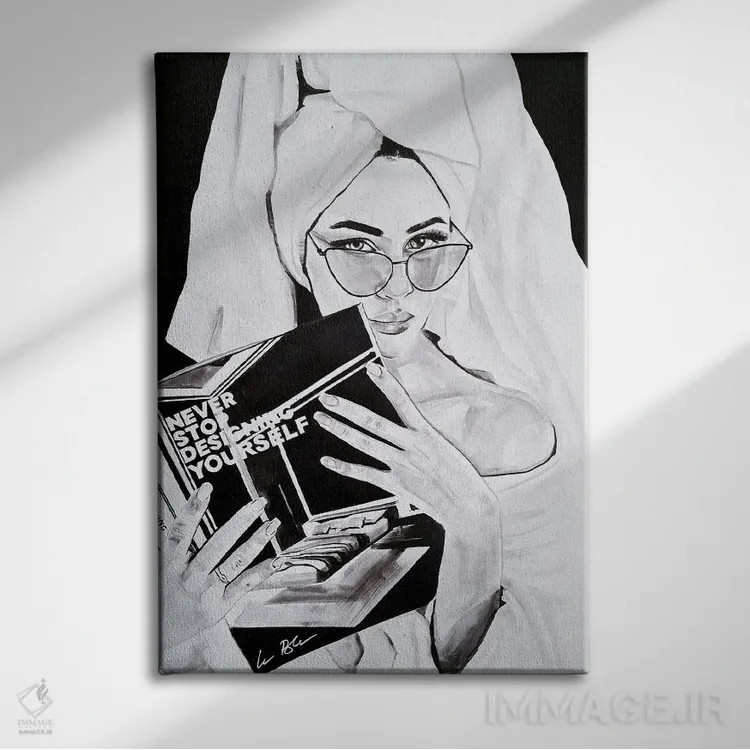 تابلو دکوراتیو هیچ وقت از طراحی خودت دست نکش اثر گیل لبلو - نمای روبهرو روی دیوار