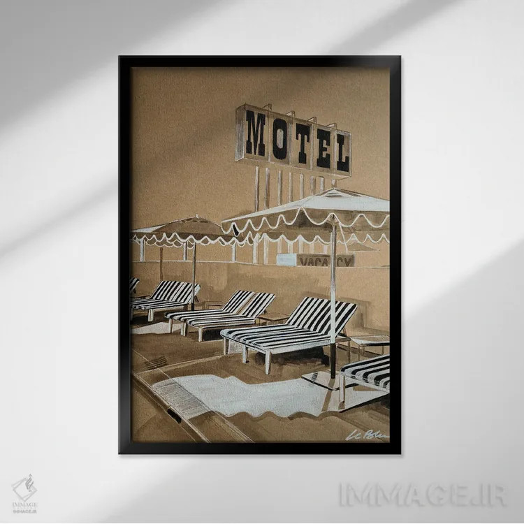 تابلو دکوراتیو متل اثر گیل لبلو - نمای قابدار مشکی