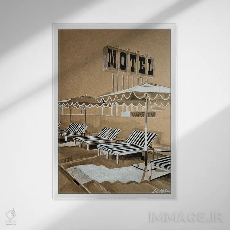 تابلو دکوراتیو متل اثر گیل لبلو - نمای قابدار سفید