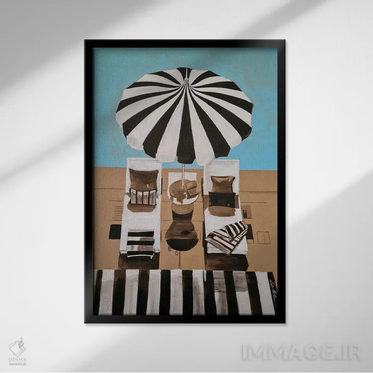 تابلو دکوراتیو من دو عشق دارم اثر گیل لبلو - نمای قابدار مشکی