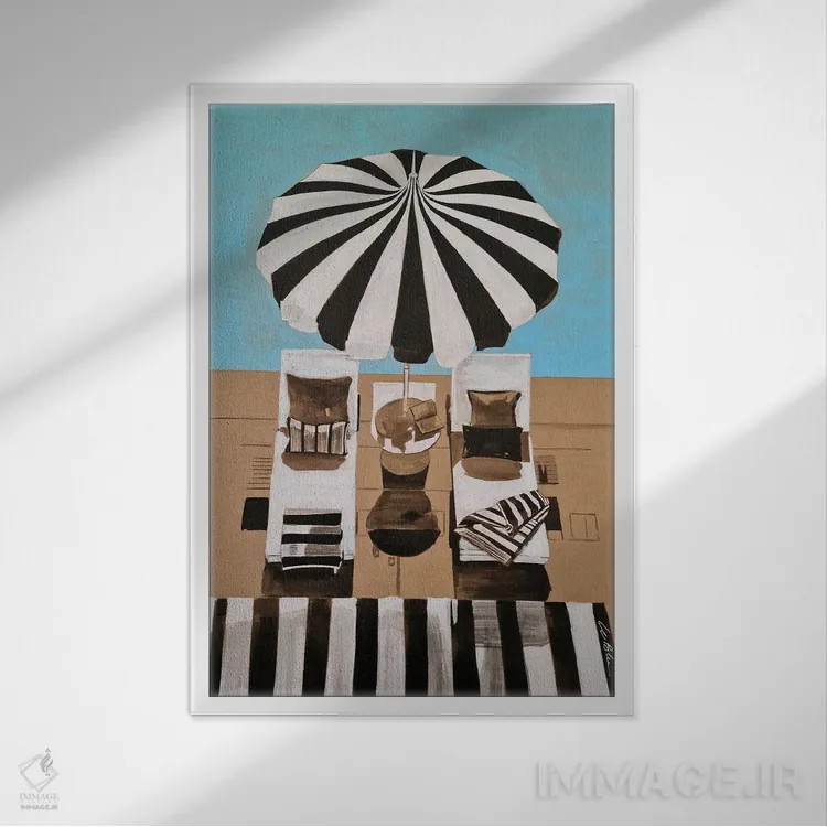 تابلو دکوراتیو من دو عشق دارم اثر گیل لبلو - نمای قابدار سفید