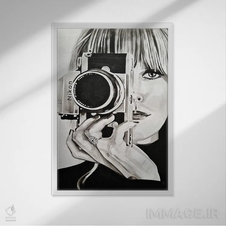 تابلو دکوراتیو گرفتن اثر گیل لبلو - نمای قابدار سفید