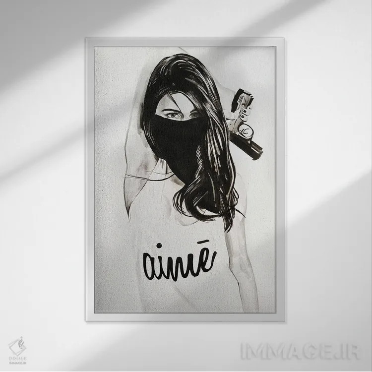 تابلو دکوراتیو در جستجوی عشق اثر گیل لبلو - نمای قابدار سفید