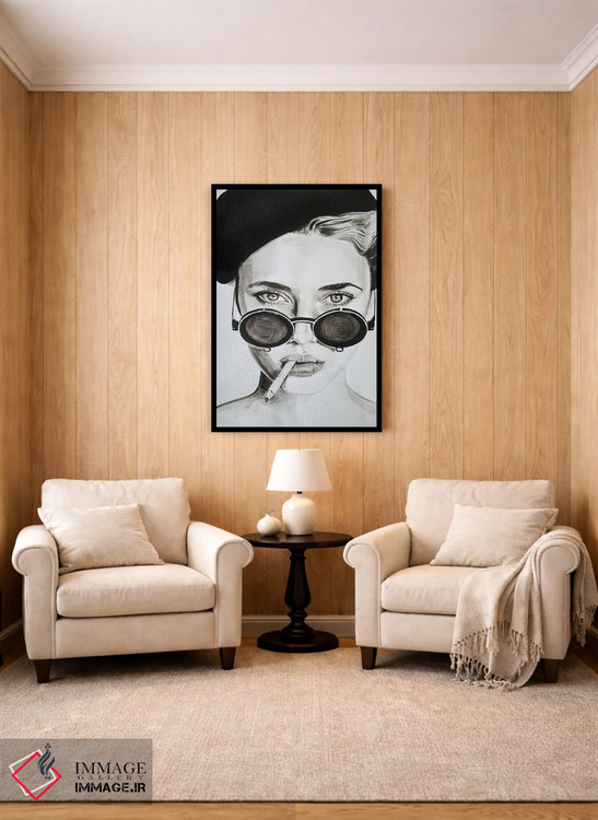 تابلو دکوراتیو عینک آفتابی صورتی من سیاه شد اثر گیل لبلو - D3B