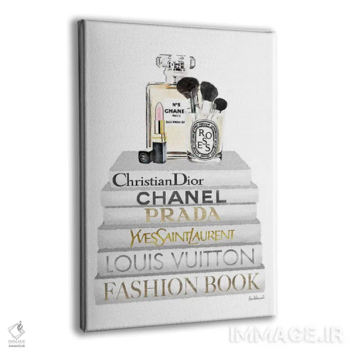 تابلو دکوراتیو کتاب های سفید با ست آرایش اثر آماندا گرینوود - نمای پرسپکتیو محصول