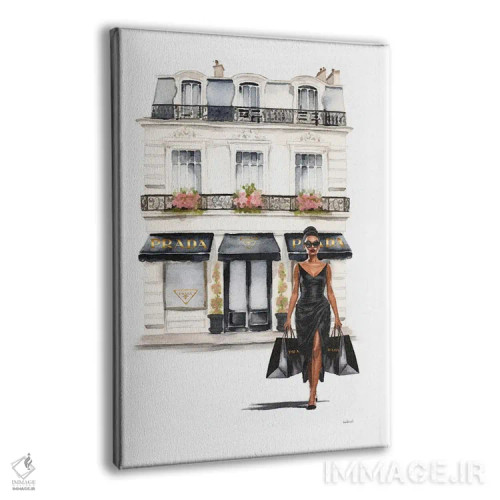 تابلو دکوراتیو خرید کردن در رنگ مشکی اثر آماندا گرینوود - نمای پرسپکتیو محصول