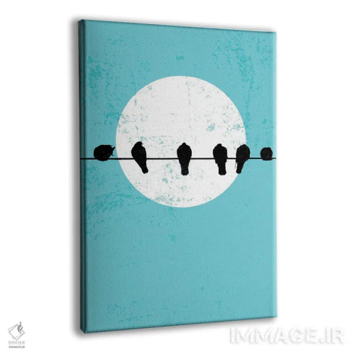 تابلو مینیمال پیکره های پرندگان اثر ادسون راموس - نمای پرسپکتیو محصول