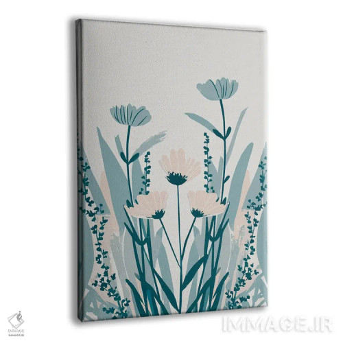 تابلو مدرن گل های وحشی آبی اثر ادسون راموس - نمای پرسپکتیو محصول