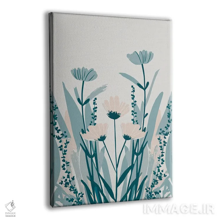 تابلو مدرن گل های وحشی آبی اثر ادسون راموس - نمای پرسپکتیو محصول