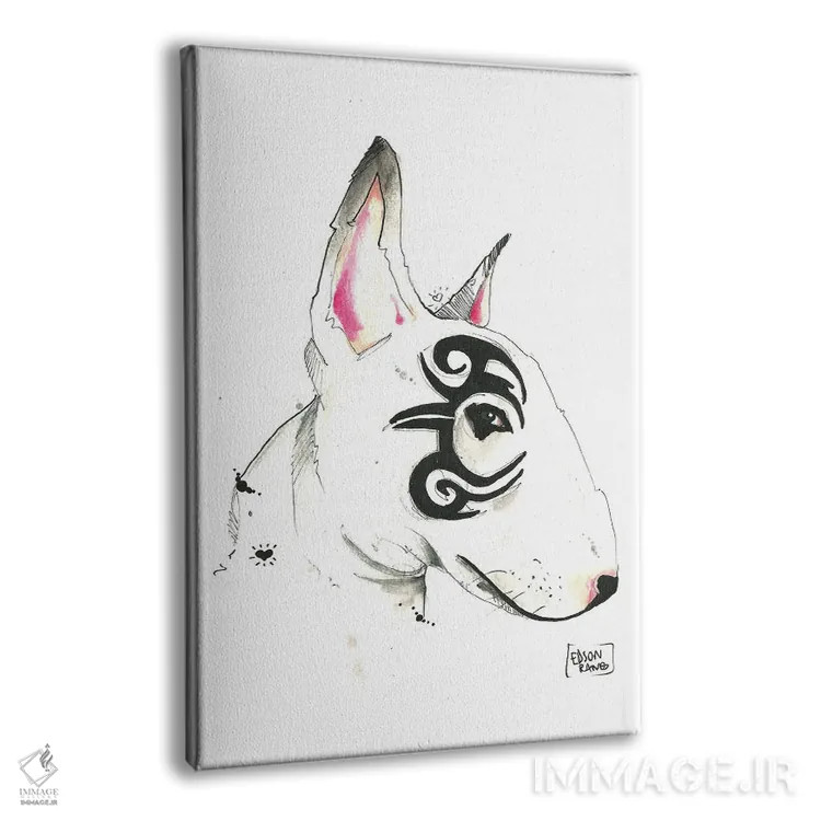 تابلو دکوراتیو بول تریر قبیله ای اثر ادسون راموس - نمای پرسپکتیو محصول