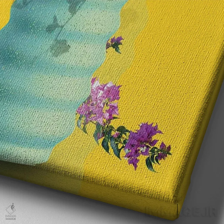 تابلو دکوراتیو گل اثر ادسون راموس - نمای نزدیک بافت بوم